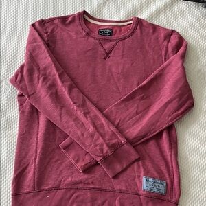 Abercrombie & Fitch Men's Burgundy Crewneck Sweater